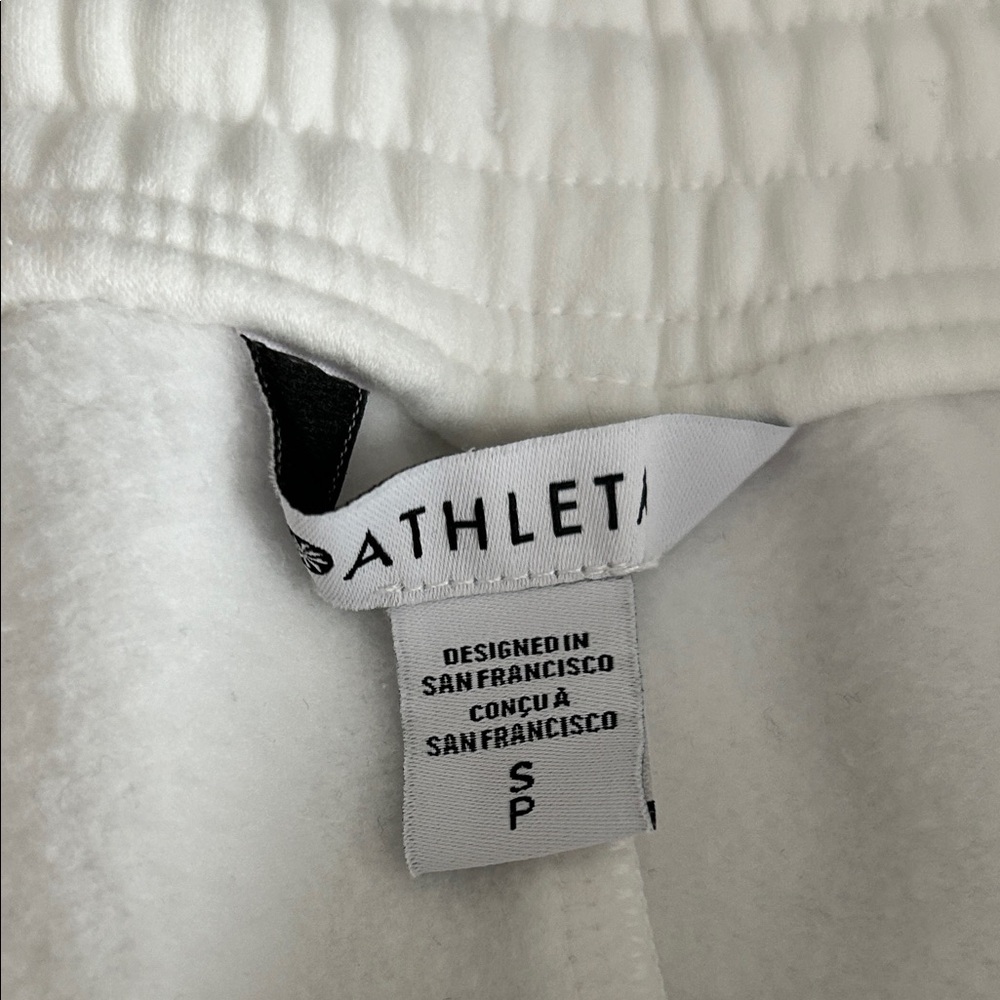 Athleta Forever Fleece Mid Rise Jogger Small. Bright White. NWOT - Picture 10 of 14